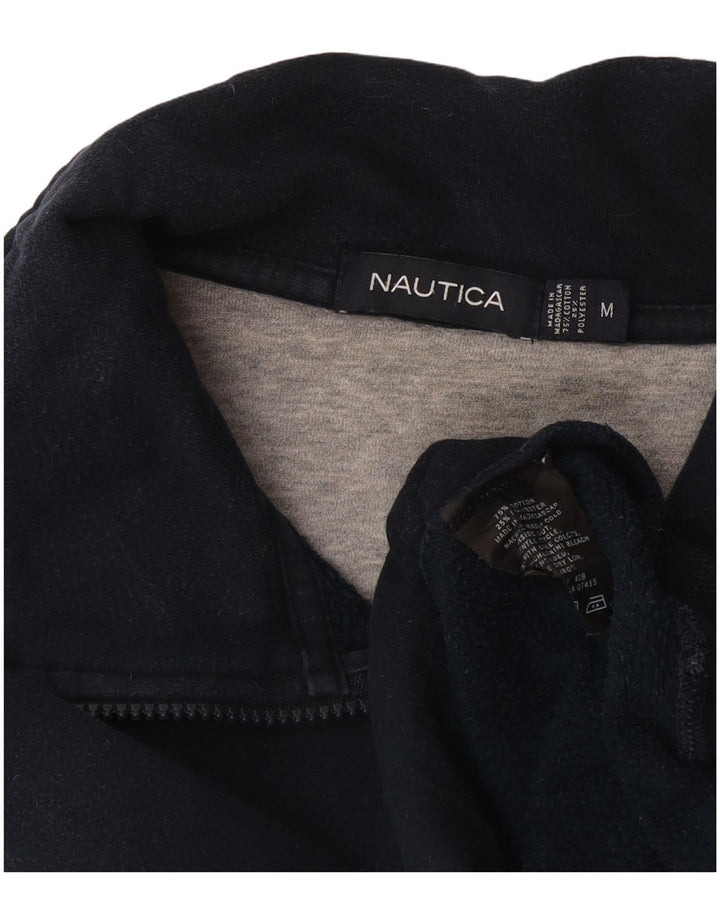 Nautica Sweat-shirt col zippé pour homme en coton bleu marine moyen