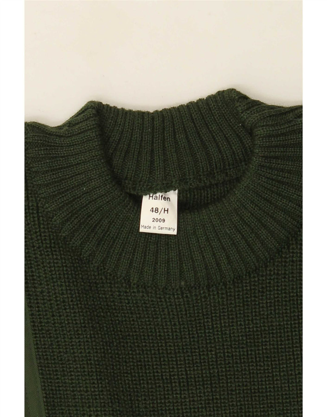 Halfen Pull à col rond pour homme IT 48 Laine colour block vert moyen