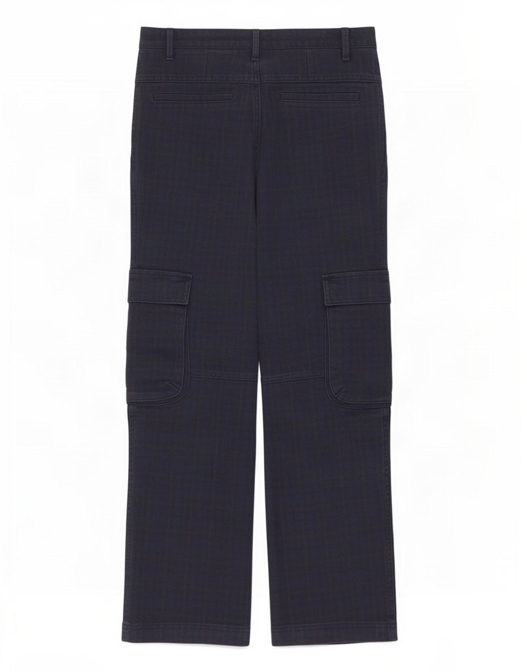 Zara Pantalon cargo droit pour femme Medium W28 L28 Bleu marine à carreaux