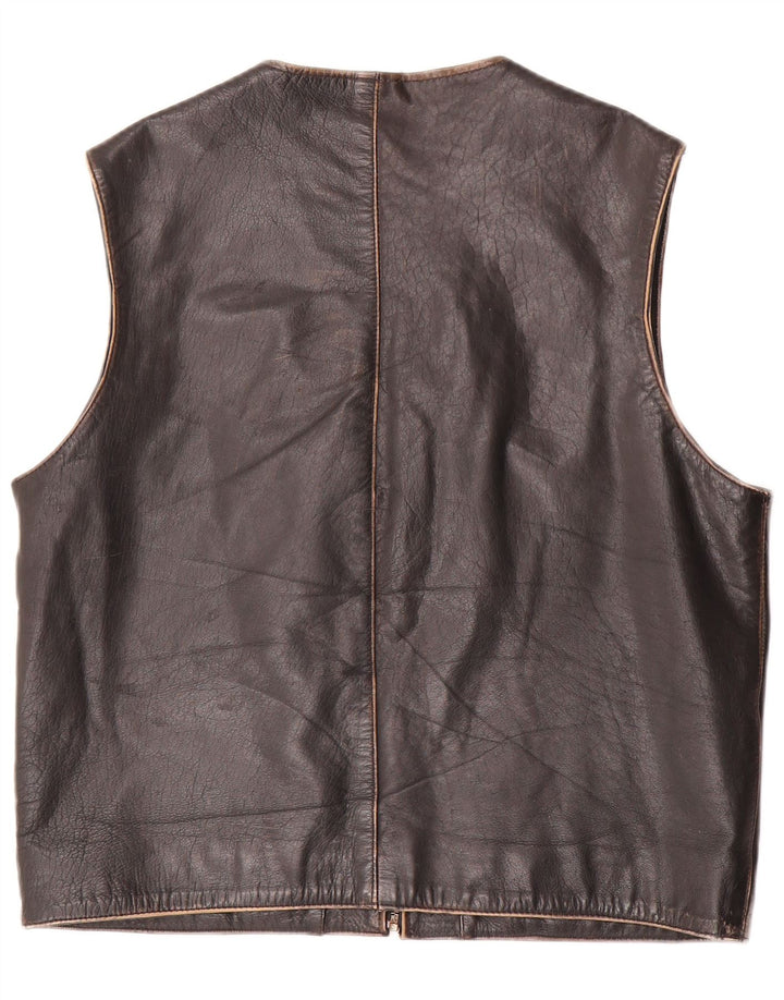 Conbipel Gilet en cuir pour homme UK 40 Grand cuir marron