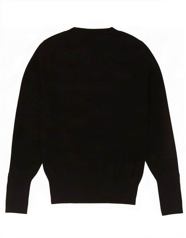 Zara Pull ras du cou pour femme UK 10 Small Noir Viscose
