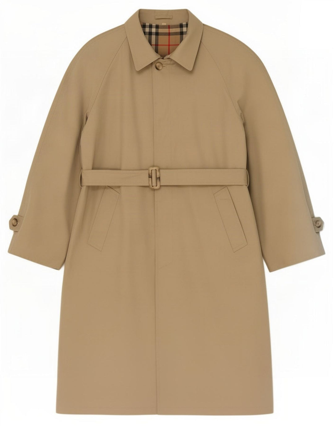 Trench-Coat Vintage Homme IT 50 Grand Polyester Beige