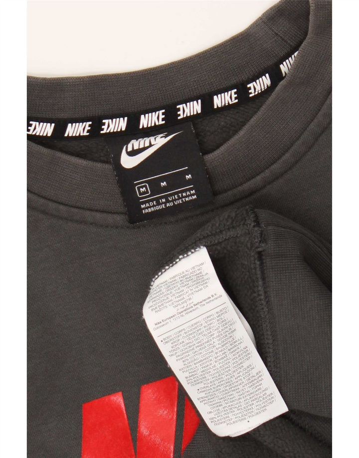 Nike Sweat-shirt graphique en coton color block gris moyen pour homme