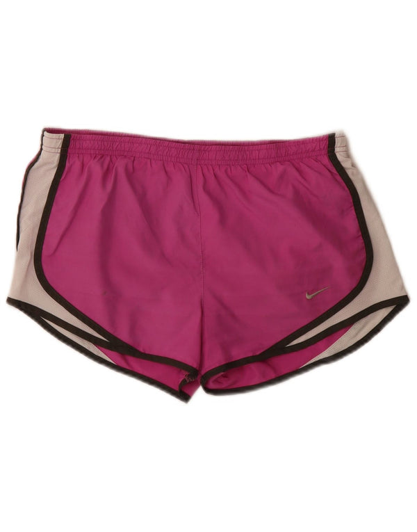 Nike Short de sport Dri Fit pour femme UK 14 Polyester color block rose moyen