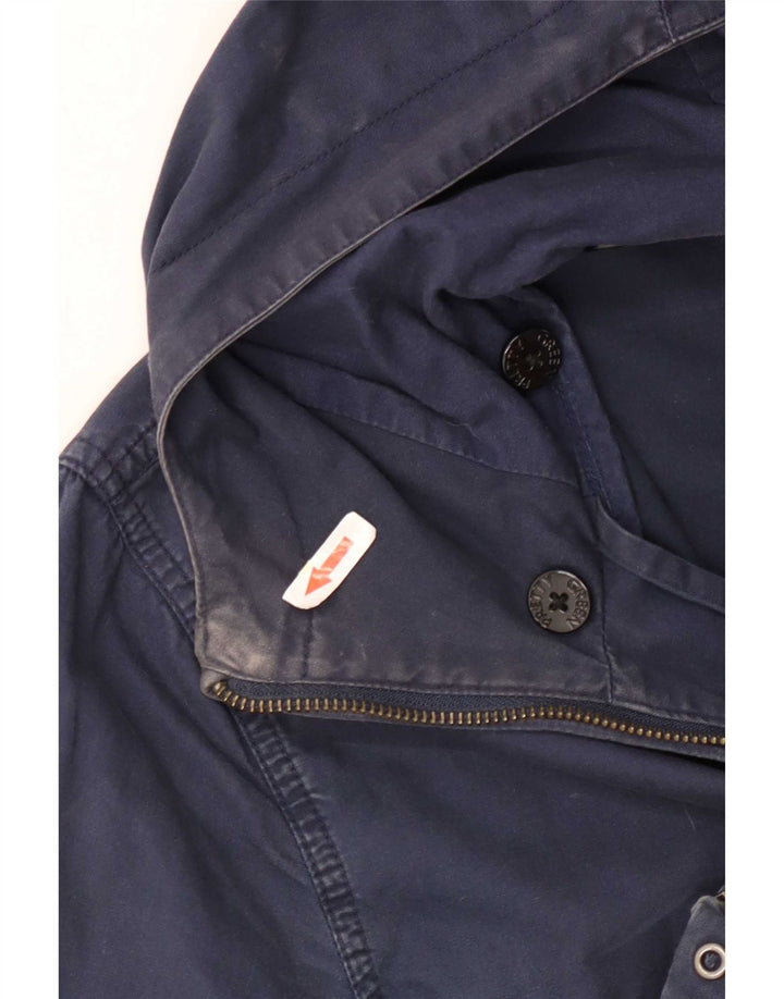 Pretty Green Veste bomber à capuche pour homme UK 38 Bleu marine moyen en coton