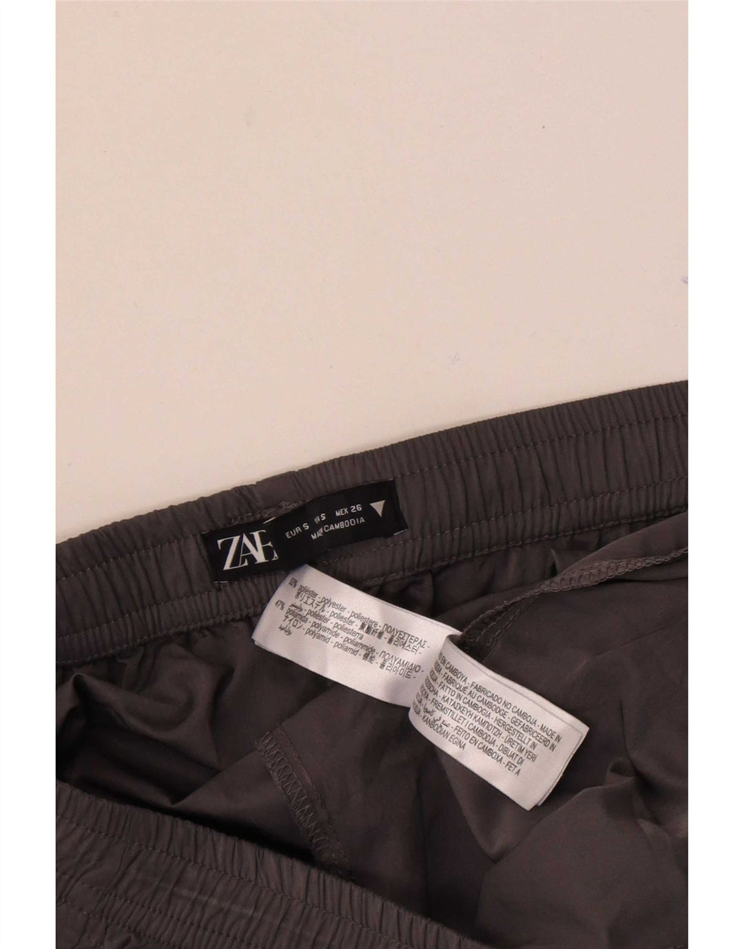 Zara Pantalon de survêtement évasé pour femme UK 8 Small Gris Polyester