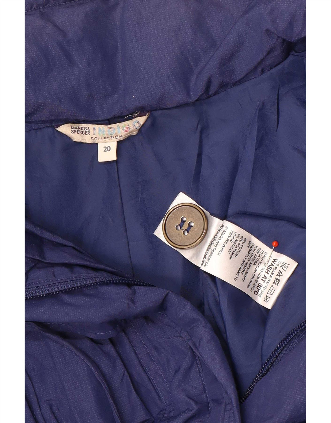 Marks & Spencer Manteau imperméable surdimensionné pour femme UK 20 2XL Bleu Coton