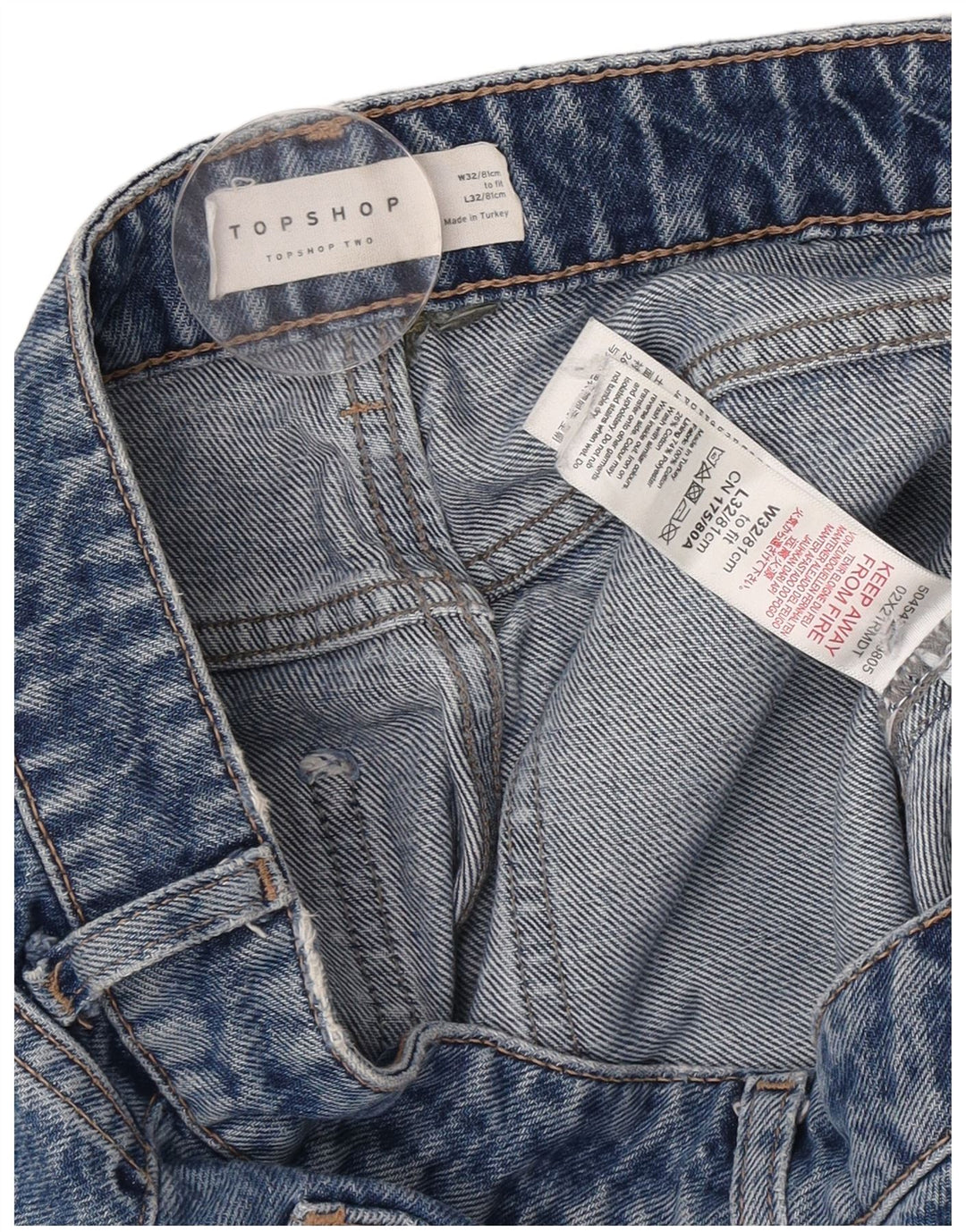 Topshop Jean Bootcut Femme W32 L32 Bleu Coton