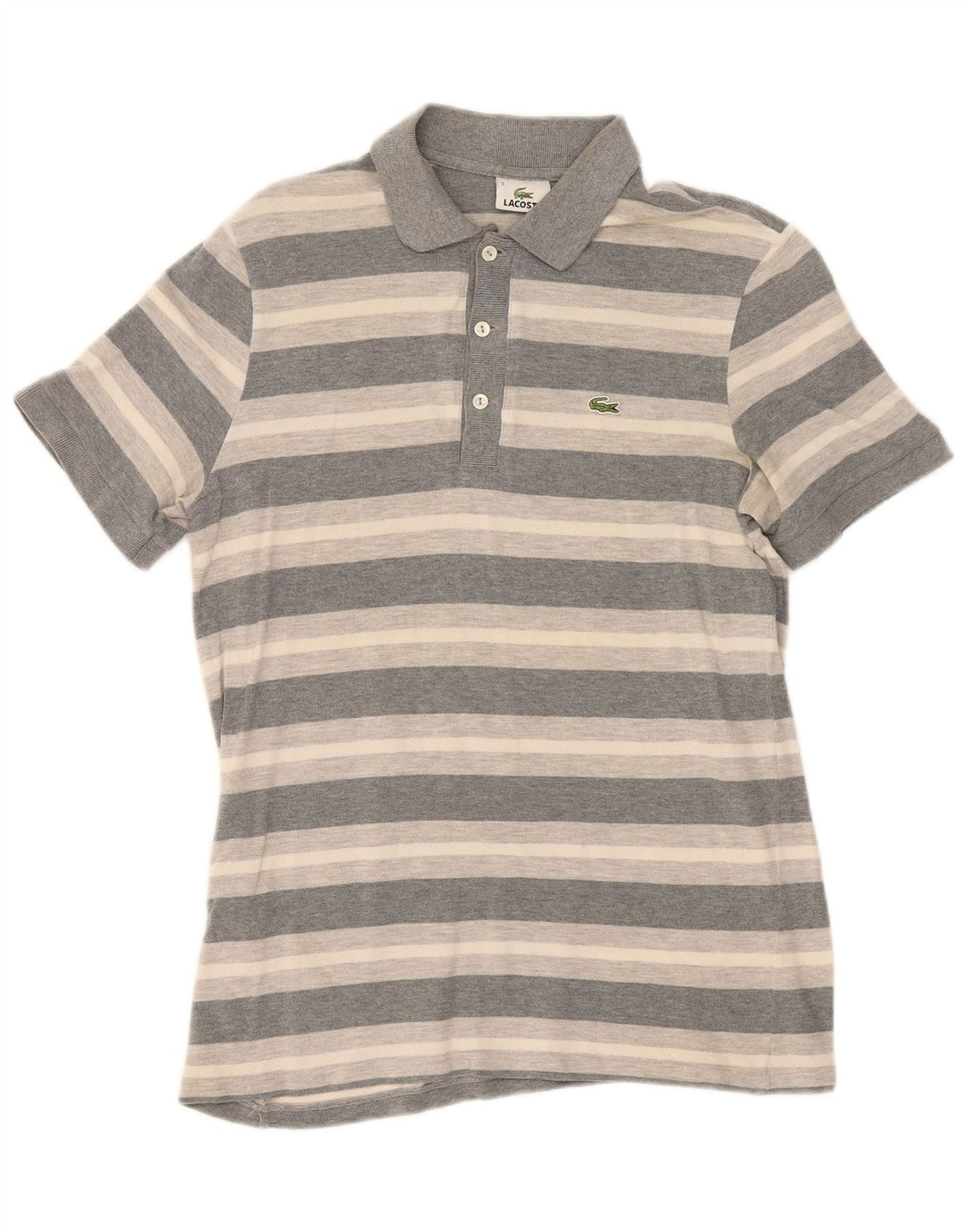 Lacoste Polo Homme Taille 3 Petit Coton Rayé Gris