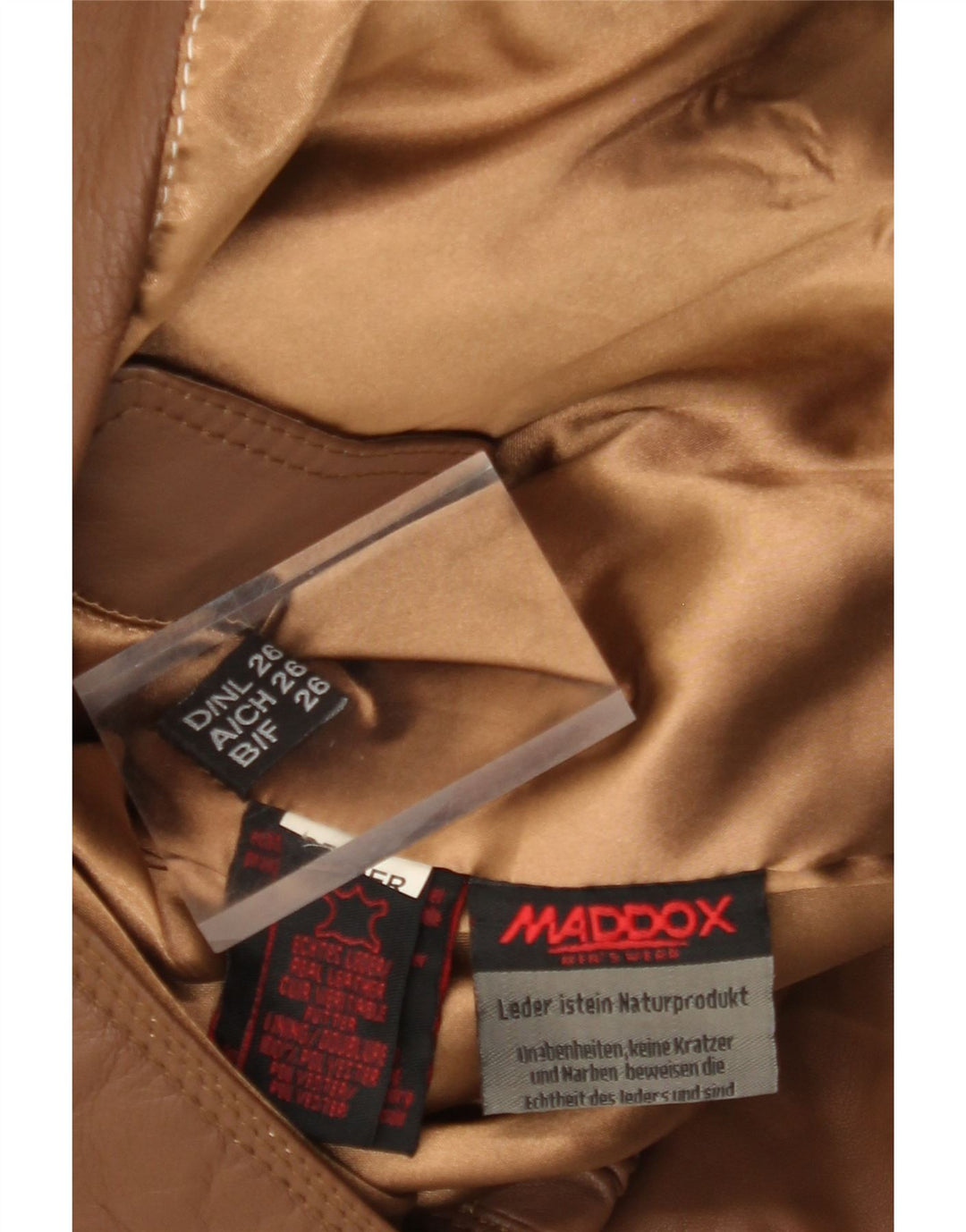 MADDOX Veste en cuir pour homme UK 42 XL Cuir marron