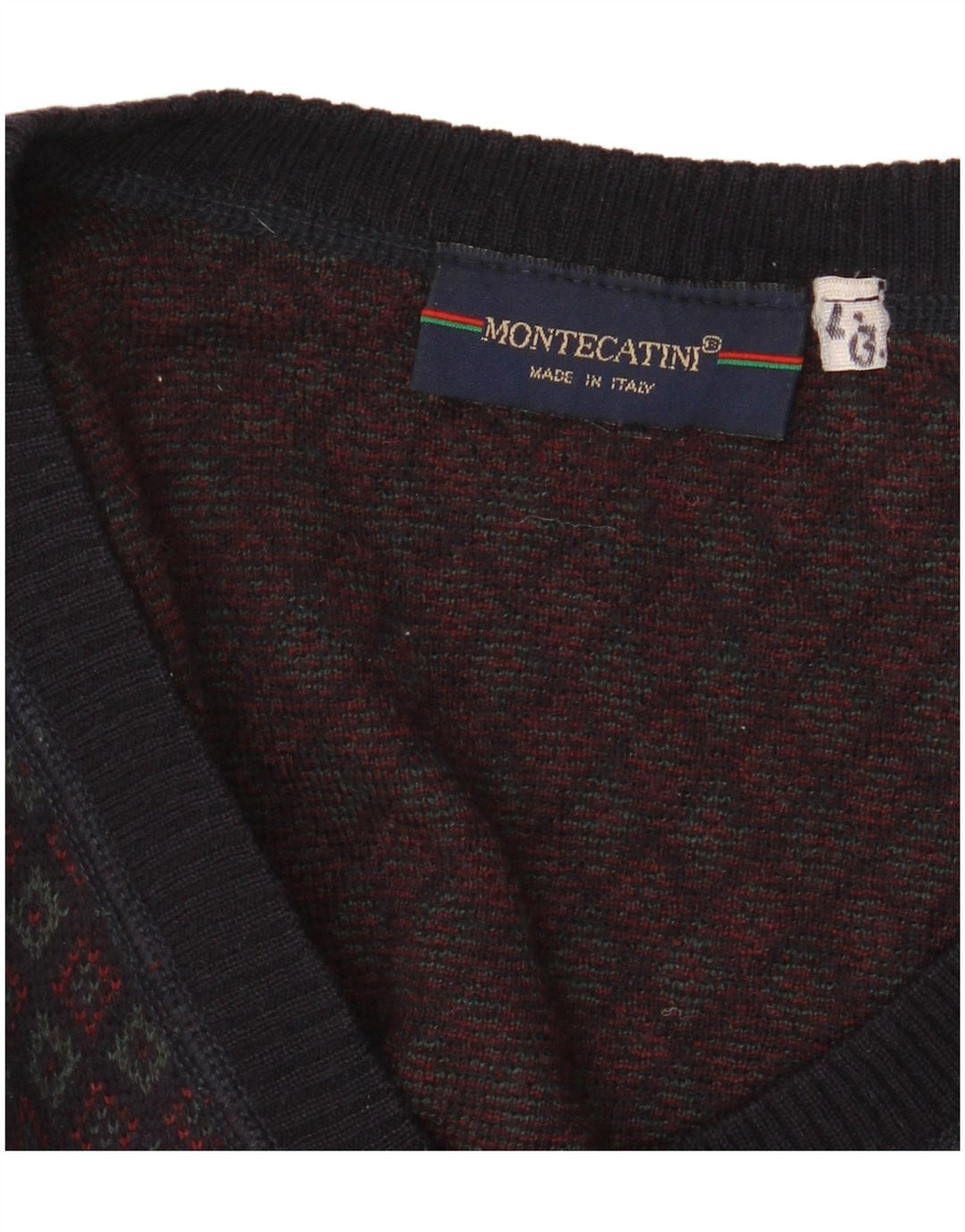 MONTECATINI Pull col V Homme Grand Multicolore Géométrique