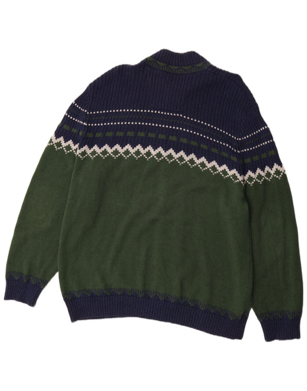 Nautica Cardigan pour homme en coton Fair Isle 2XL Kaki