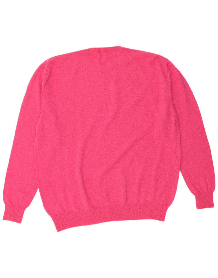 KAPPA Pull à col rond pour femme UK 22 3XL Laine d'agneau rose