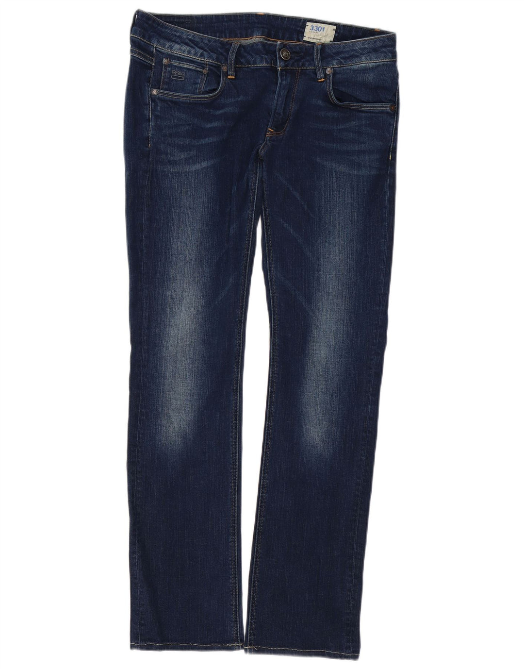 G-STAR Femme 3301 Jean droit W32 L32 Bleu Coton