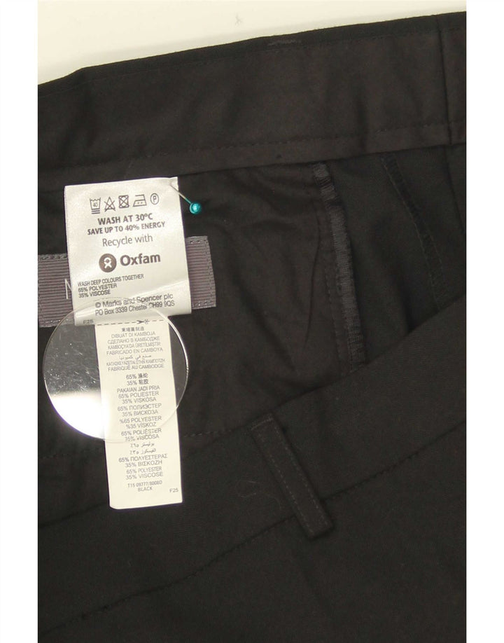 Marks & Spencer Pantalon de Costume Droit Homme W36 L33 Noir Polyester