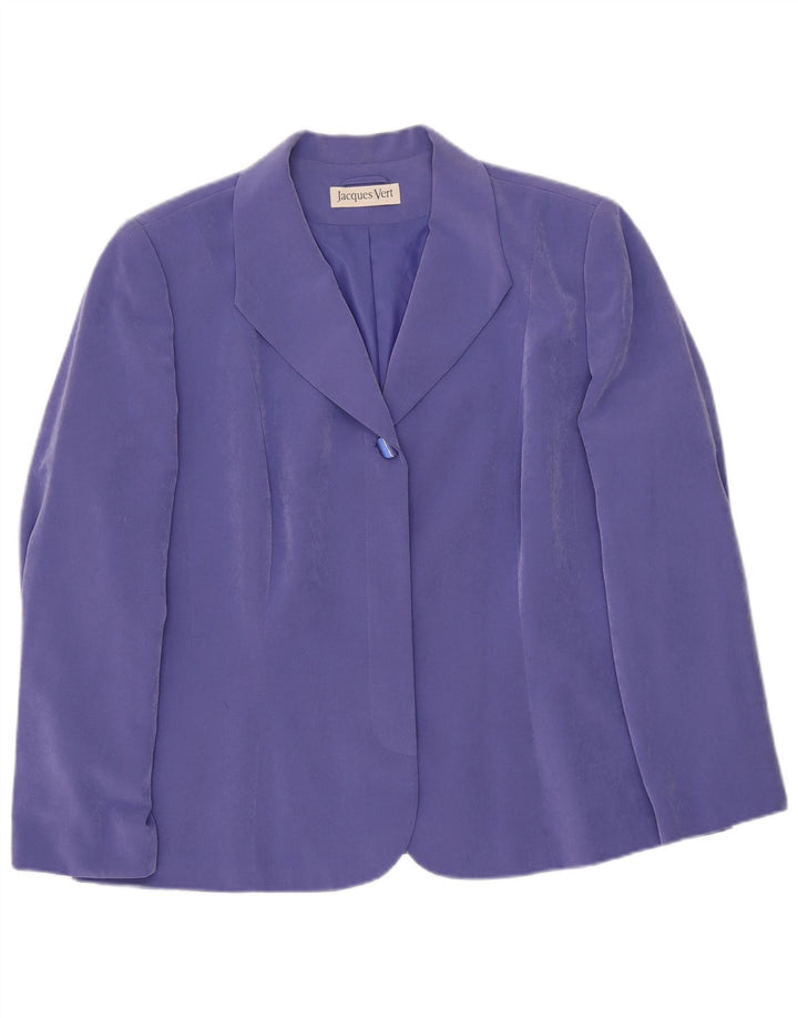JACQUES VERT Womens 1 Button Blazer Jacket UK 20 2XL Purple Polyester