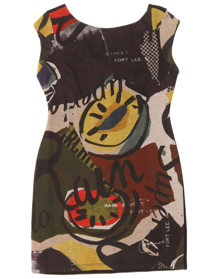 Desigual Robe fourreau graphique pour femme UK 14 Large Multicolore