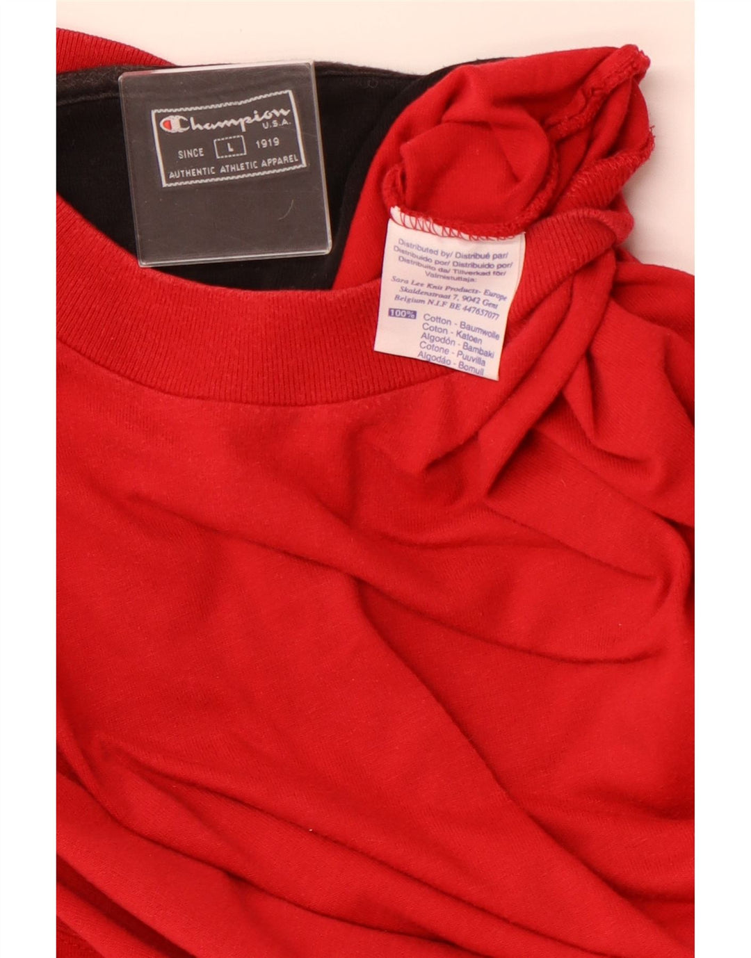 CHAMPION Haut Homme Manches Longues Grand Coton Rouge