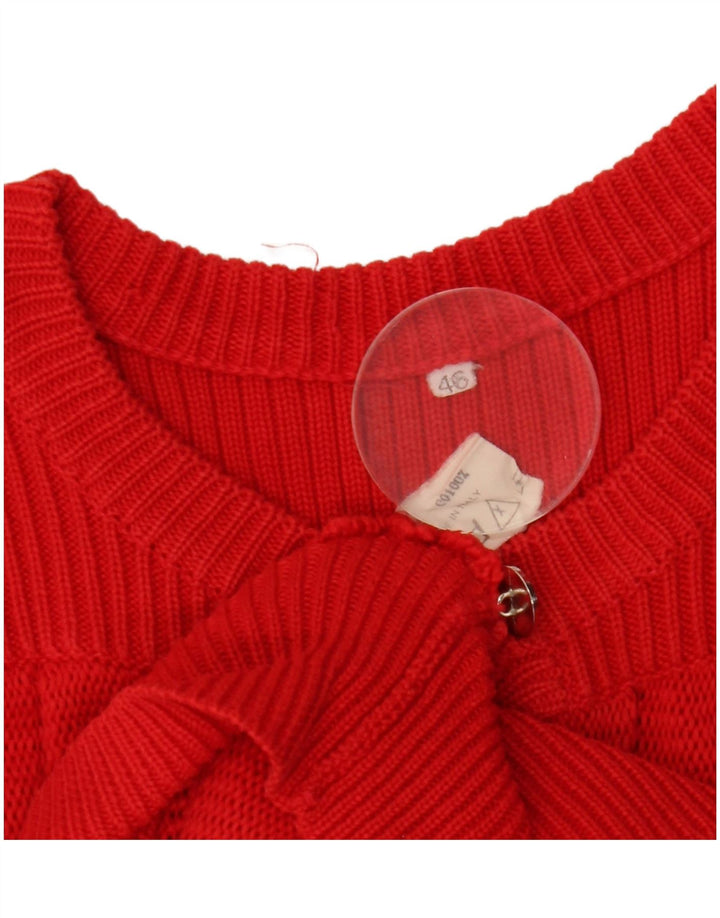 vintage Femme Cardigan Pull IT 46 Grand Coton Rouge