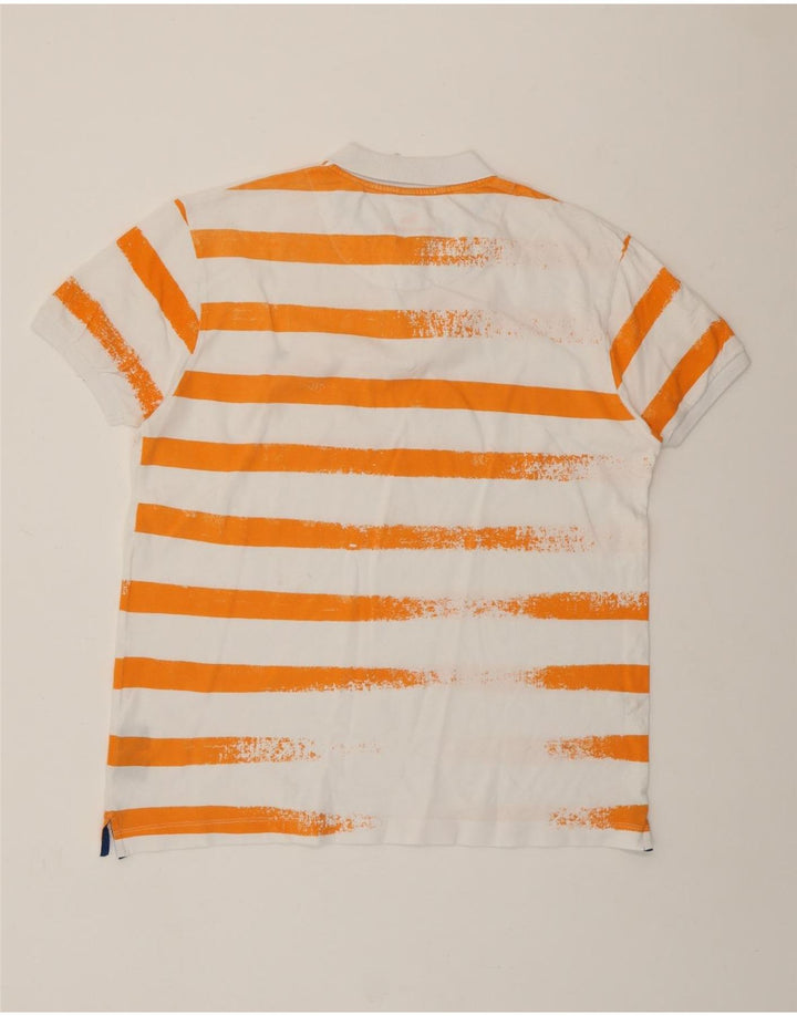 HARMONT & BLAINE Polo homme coupe étroite 3XL coton rayé blanc