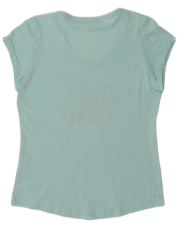 Adidas T-shirt graphique pour femme UK 16 Grand coton turquoise