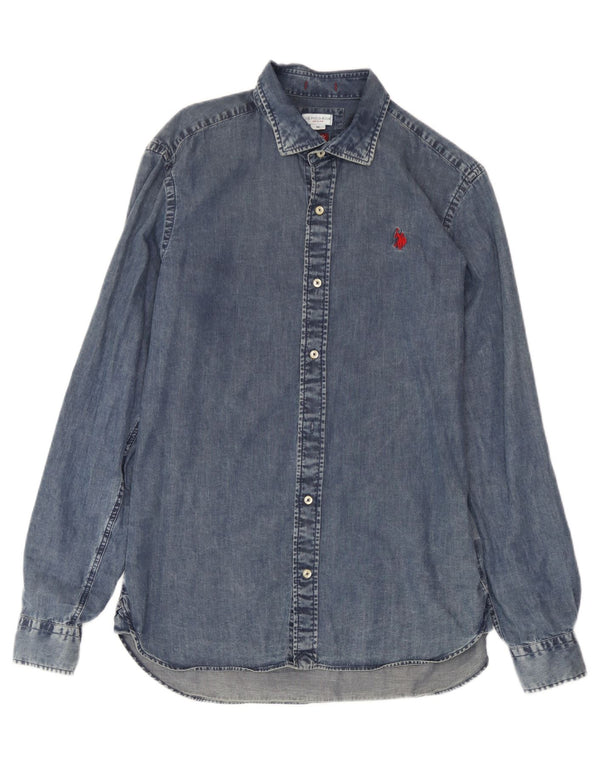 U.S. Polo Assn. Chemise En Jean Coupe Slim Coton Bleu Moyen Homme
