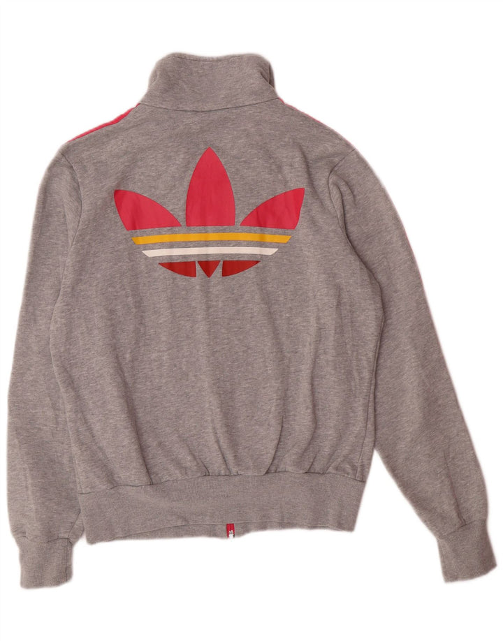 ADIDAS Veste de survêtement graphique pour femme UK 14 Gris moyen Polyester