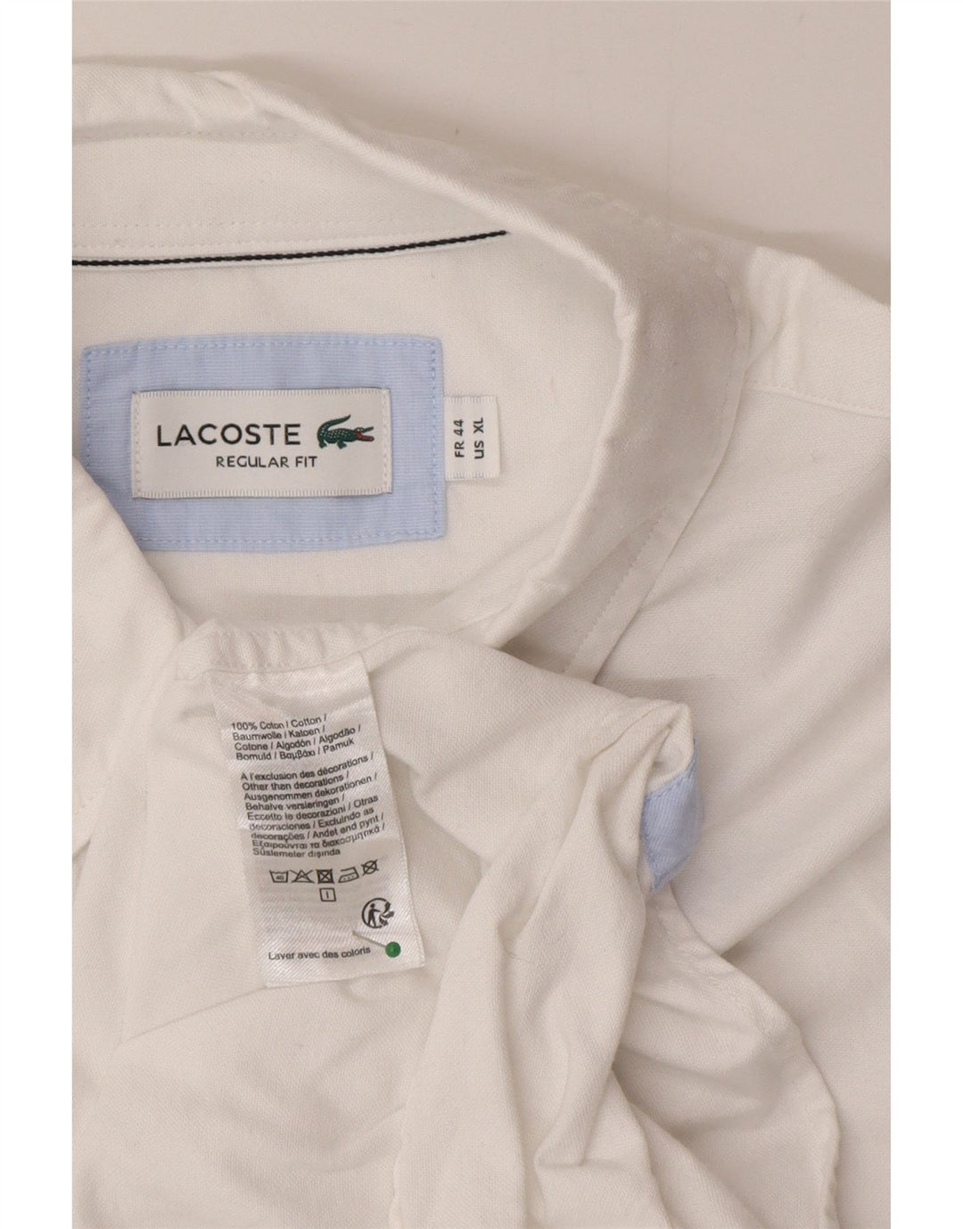 Lacoste Chemise Regular Fit Homme Taille 44 XL Coton Blanc