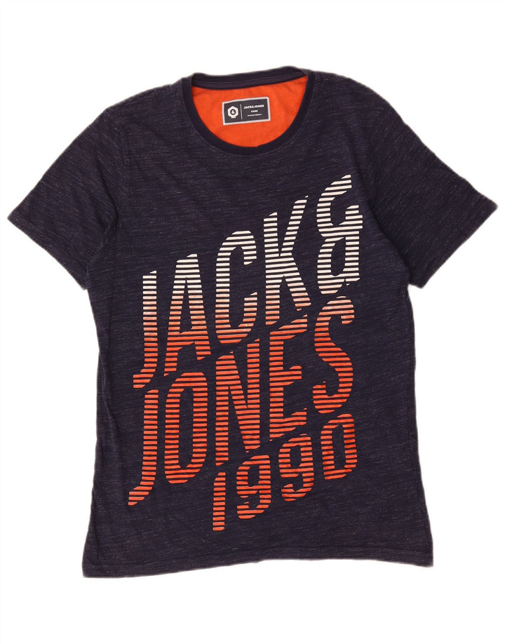 Jack & Jones T-Shirt Graphique Haut Bleu Marine Moucheté Coton Homme