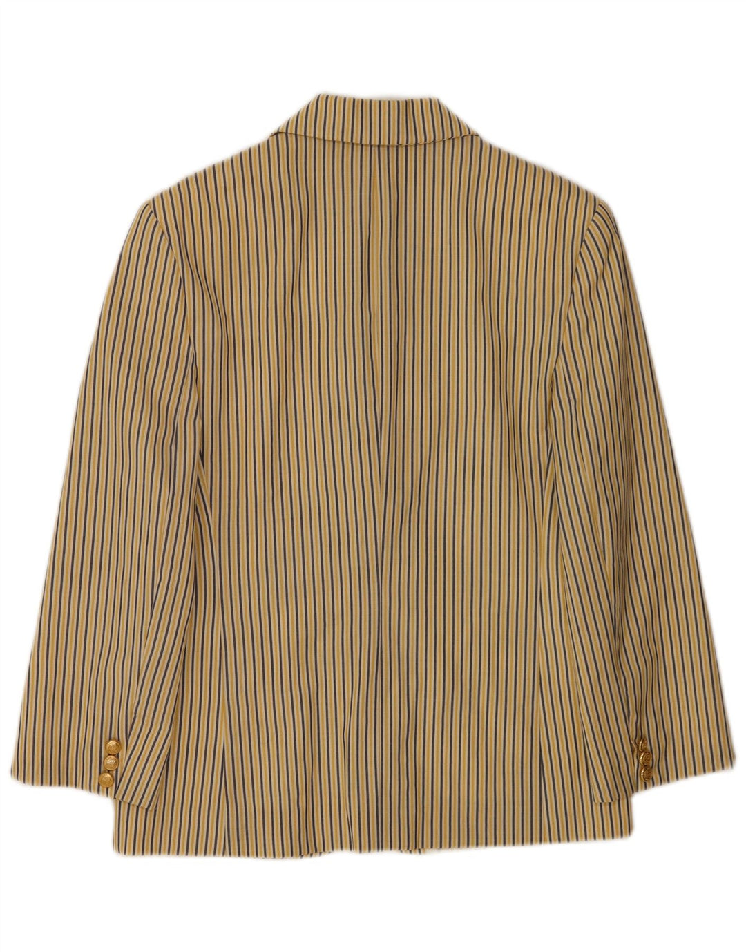 Laura Lindor Veste Blazer 2 Boutons pour Femme UK 12 Rayé Jaune Moyen
