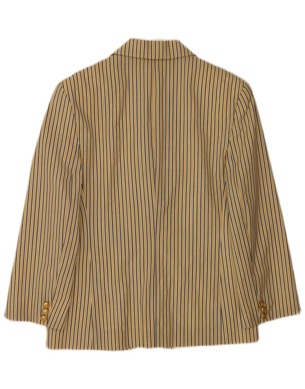 Laura Lindor Veste Blazer 2 Boutons pour Femme UK 12 Rayé Jaune Moyen