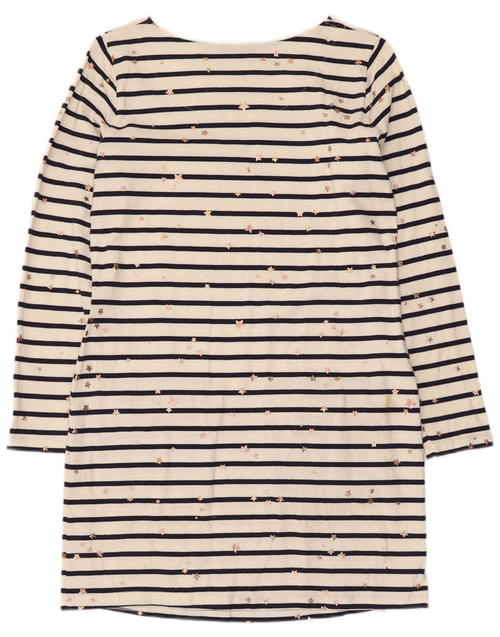 Joules Robe fourreau à motif abstrait pour femme UK 10 Petites rayures blanches