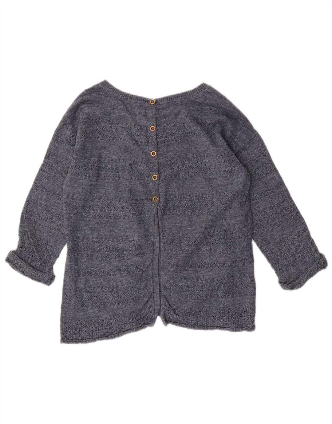 Fat Face Pull boutonné au dos pour femme - Col bateau - Taille 8 - Bleu marine