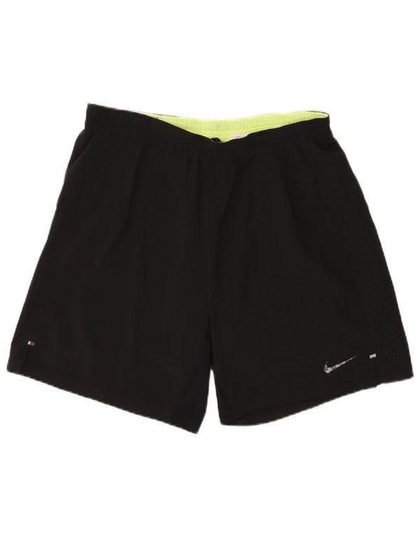 Nike Short de sport Dri Fit pour femme UK 14 Large Noir Polyester