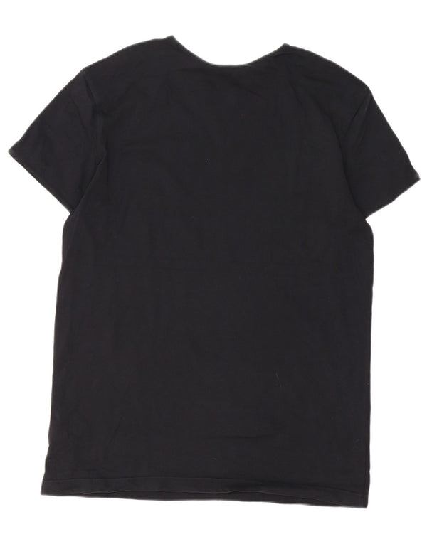 Reebok T-Shirt Graphique Homme Noir XL Coton Colorblock