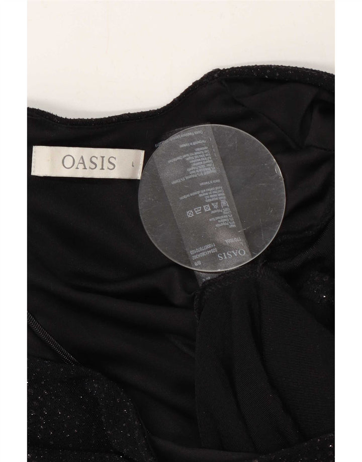 Oasis Combinaison à motif abstrait pour femme UK 16 Large Noir Nylon