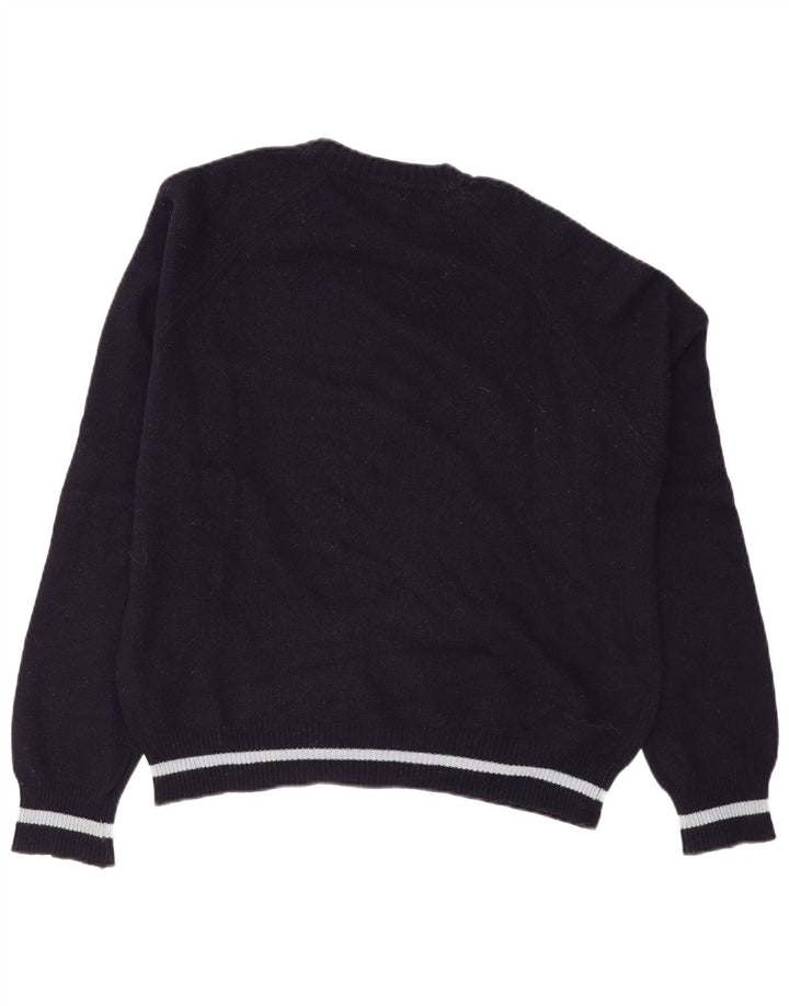 Lee Pull graphique à col rond pour femme en laine bleu marine