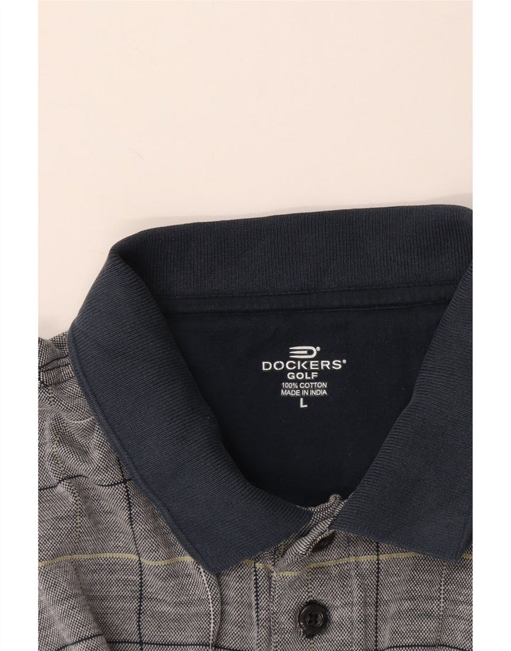 Dockers Polo Rugby Homme Grand Carreau Bleu Coton