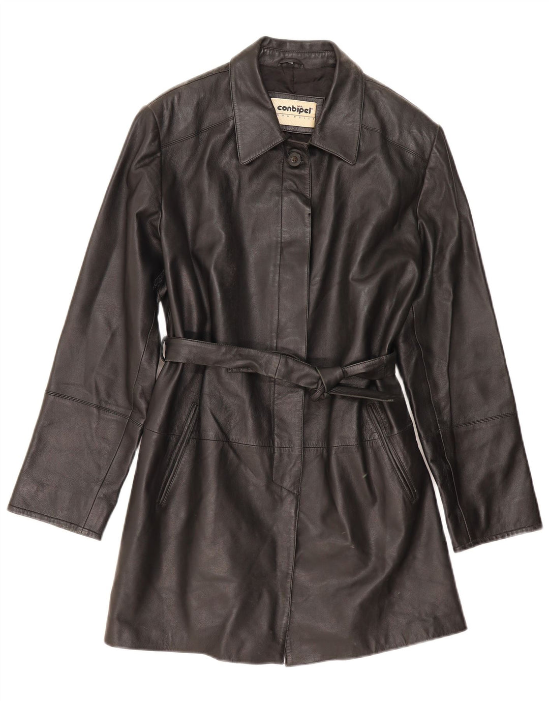 Conbipel Manteau en Cuir Femme IT 48 XL Cuir Noir