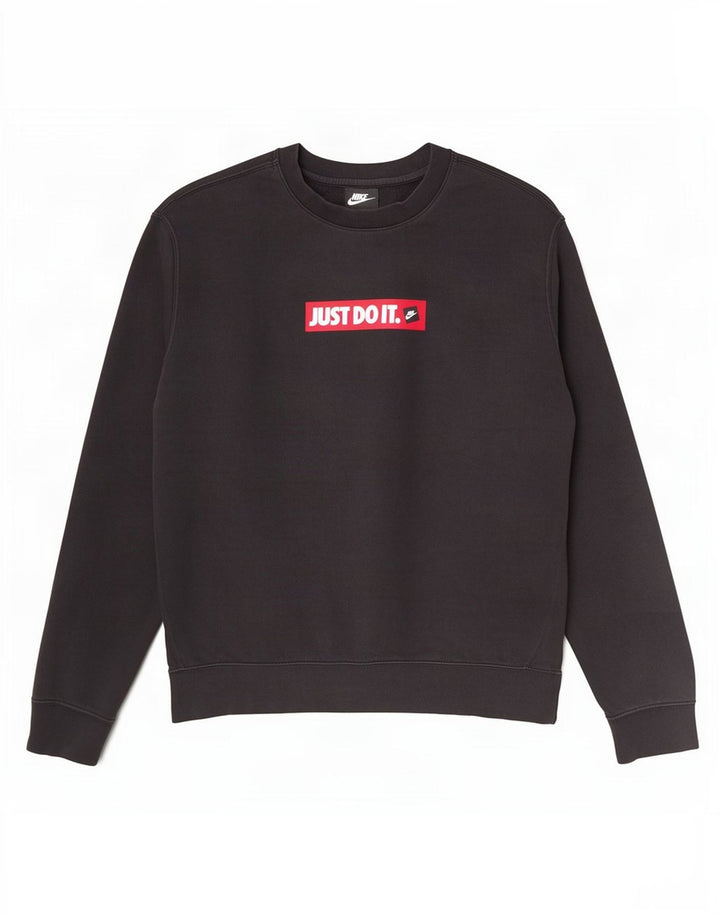 Nike Sweat-shirt graphique pour homme en coton noir Taille L