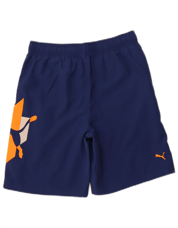 PUMA Short de sport graphique garçon 11-12 ans Bleu marine Polyester