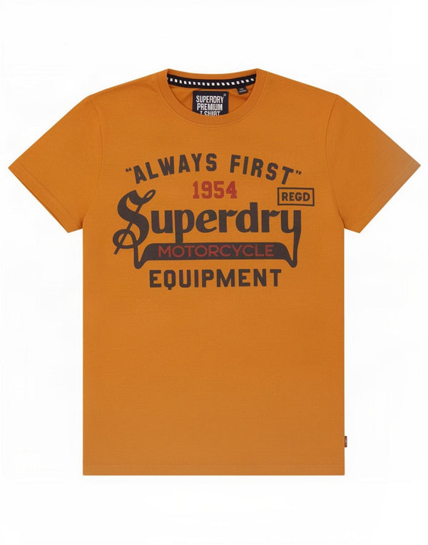Superdry T-Shirt Graphique Top XL Marron Coton Homme