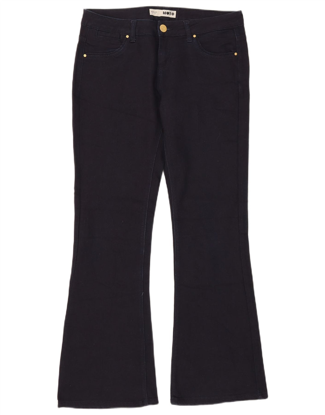 Topshop Jean évasé Femme W30 L30 Bleu Marine Coton