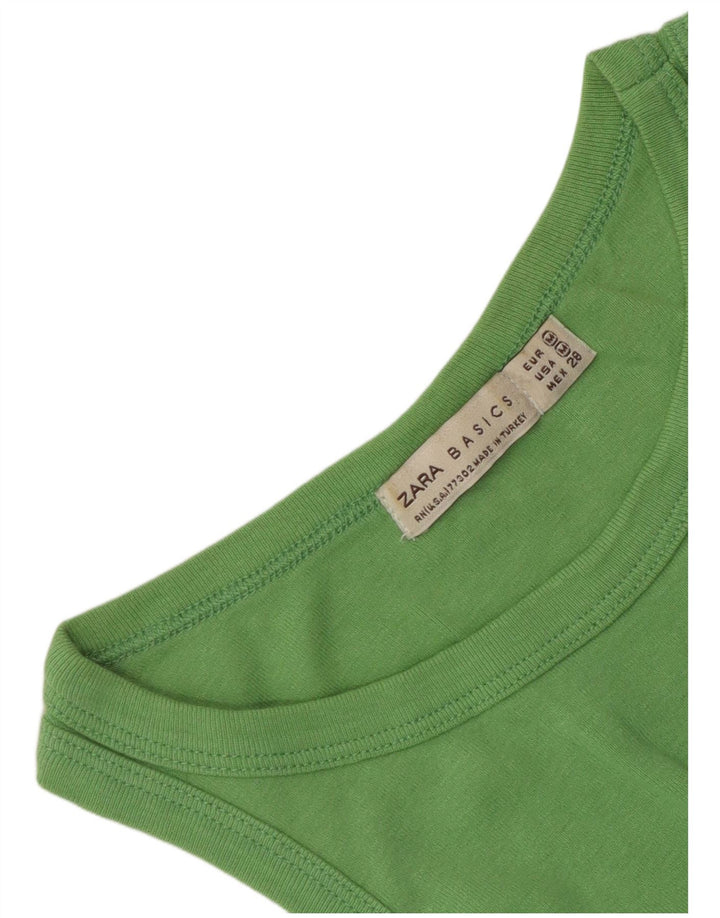 ZARA Femme Débardeur UK 12 Vert Moyen