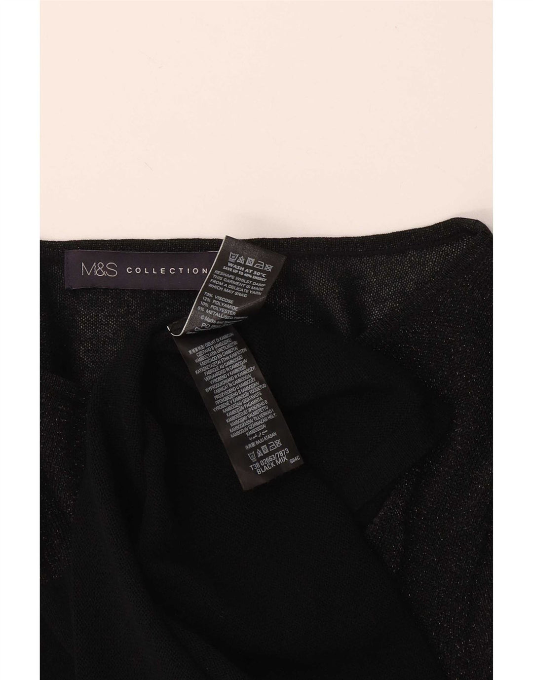 Marks & Spencer Haut à manches longues pour femme UK 18 XL Noir Viscose