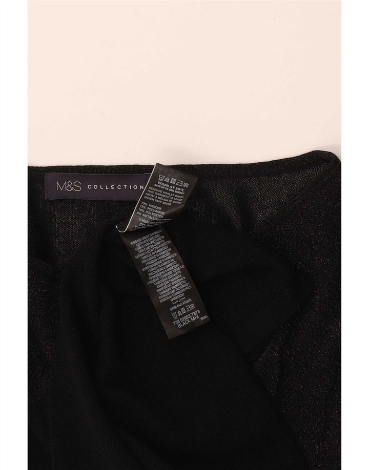 Marks & Spencer Haut à manches longues pour femme UK 18 XL Noir Viscose
