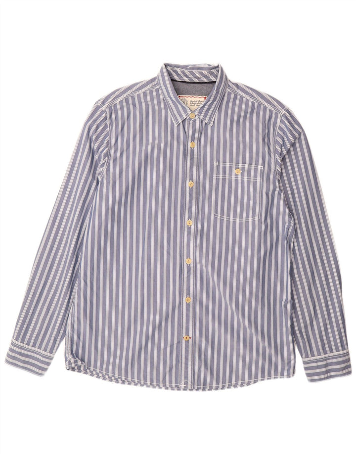 Fat Face Chemise Homme Large Bleu Rayure Coton