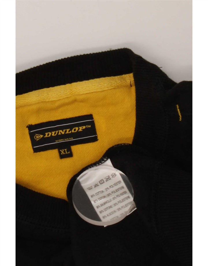 Dunlop Homme Graphic Sweatshirt Jumper XL Noir Coton