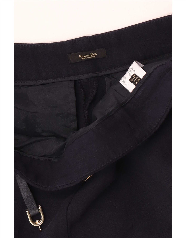 Massimo Dutti Pantalon de costume slim pour femme EU 40 Medium W30 L27 Bleu marine Laine