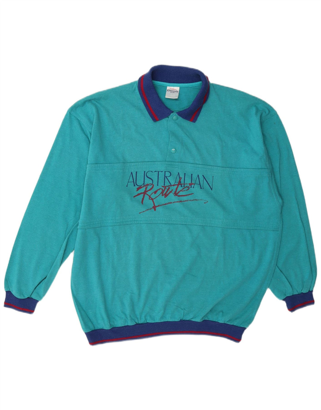 Campagnolo Sweat-shirt graphique coupe ample pour homme IT 50 Turquoise moyen